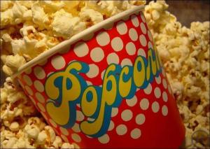 3-Pocornmaschine gross, Popcorn, Popcornmaschine mit Unterwagen